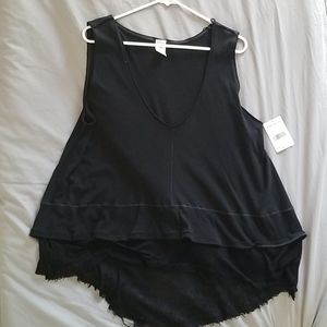 NWT Free People Black Tank Small Distressed